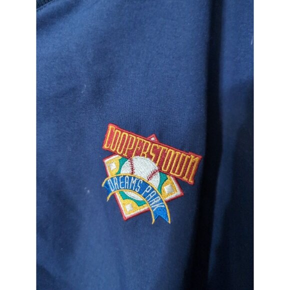 COOPERSTOWN baseball Dreams Park Size 2XL Blue pullover jacket Hall Fame Vintage - Picture 2 of 8